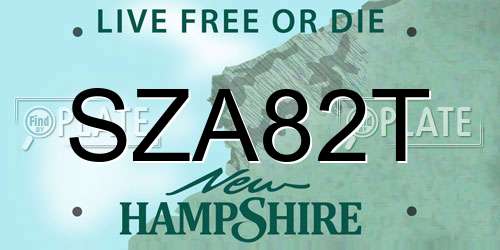 SZA82T New Hampshire License Plate