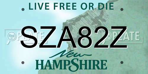 SZA82Z New Hampshire License Plate