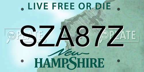 SZA87Z New Hampshire License Plate