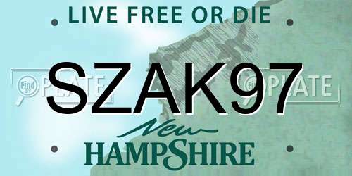 SZAK97 New Hampshire License Plate