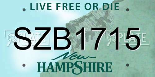SZB1715 New Hampshire License Plate