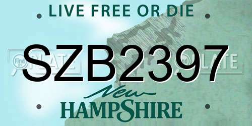 SZB2397 New Hampshire License Plate