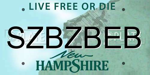 SZBZBEB New Hampshire License Plate