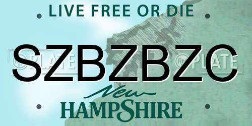 SZBZBZC New Hampshire License Plate