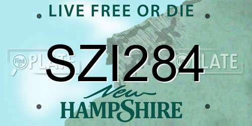 SZI284 New Hampshire License Plate