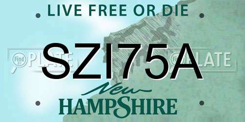 SZI75A New Hampshire License Plate