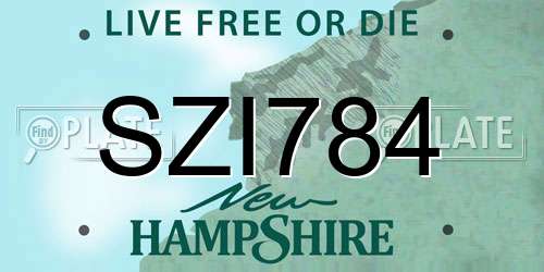 SZI784 New Hampshire License Plate
