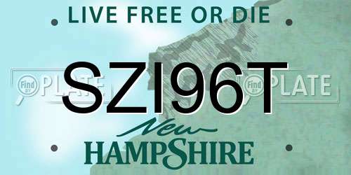 SZI96T New Hampshire License Plate
