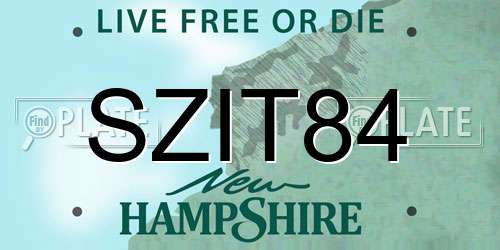 SZIT84 New Hampshire License Plate