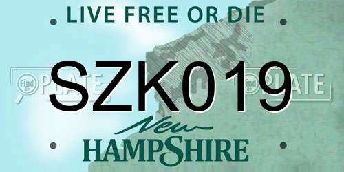 SZK019 New Hampshire License Plate