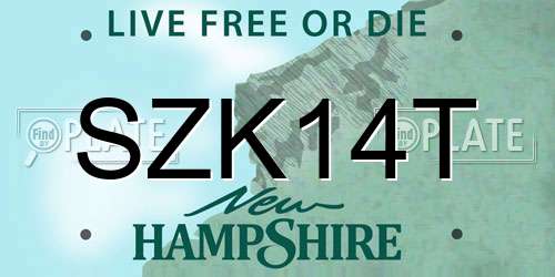 SZK14T New Hampshire License Plate