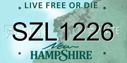 SZL1226 New Hampshire License Plate
