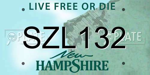 SZL132 New Hampshire License Plate