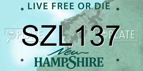SZL137 New Hampshire License Plate