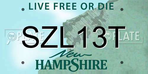 SZL13T New Hampshire License Plate