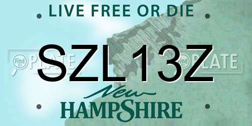 SZL13Z New Hampshire License Plate