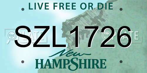 SZL1726 New Hampshire License Plate