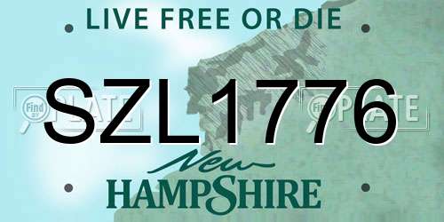 SZL1776 New Hampshire License Plate