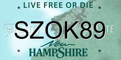 SZOK89 New Hampshire License Plate
