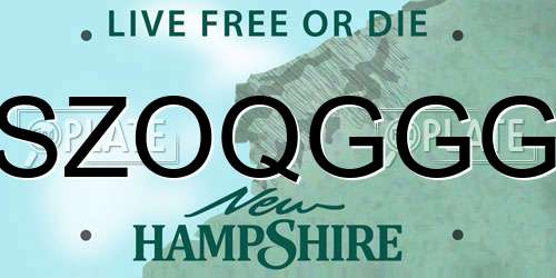 SZOQGGG New Hampshire License Plate