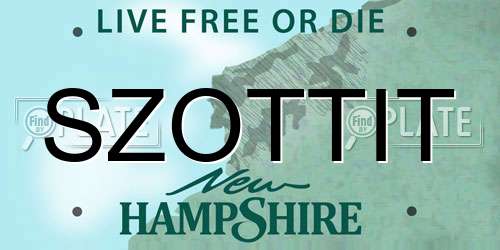 SZOTTIT New Hampshire License Plate