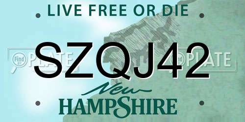 SZQJ42 New Hampshire License Plate