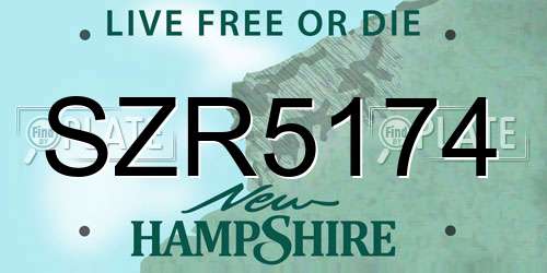 SZR5174 New Hampshire License Plate