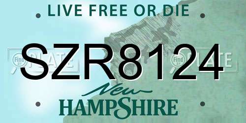 SZR8124 New Hampshire License Plate