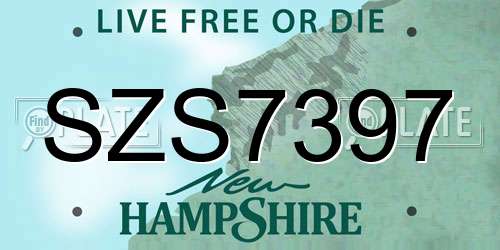 SZS7397 New Hampshire License Plate