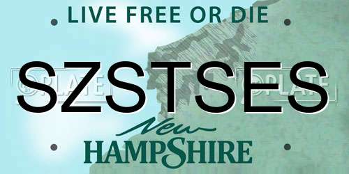 SZSTSES New Hampshire License Plate