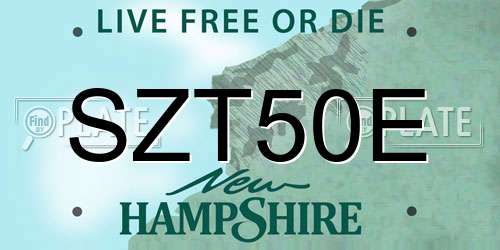 SZT50E New Hampshire License Plate