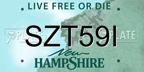 SZT59I New Hampshire License Plate