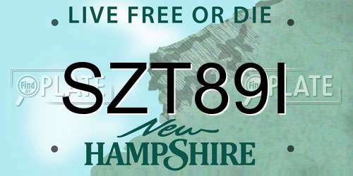 SZT89I New Hampshire License Plate