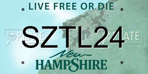 SZTL24 New Hampshire License Plate