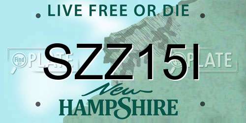 SZZ15I New Hampshire License Plate