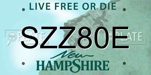SZZ80E New Hampshire License Plate