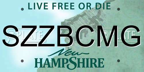 SZZBCMG New Hampshire License Plate