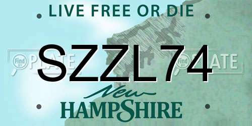 SZZL74 New Hampshire License Plate