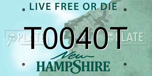 T0040T New Hampshire License Plate