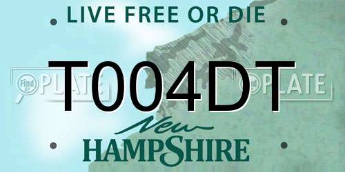 T004DT New Hampshire License Plate
