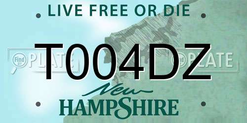 T004DZ New Hampshire License Plate