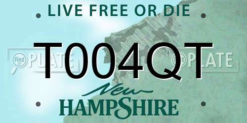 T004QT New Hampshire License Plate