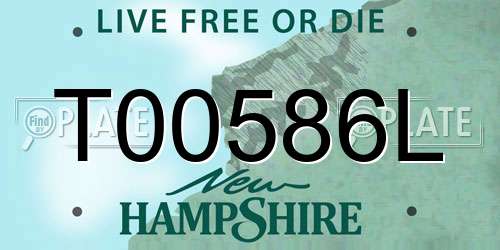 T00586L New Hampshire License Plate