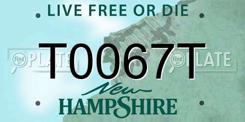 T0067T New Hampshire License Plate