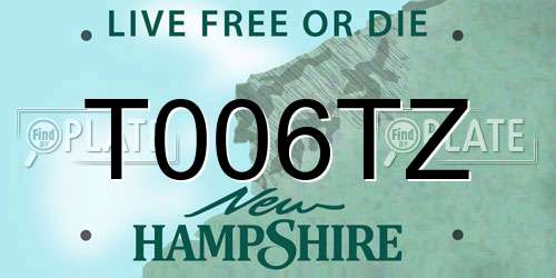 T006TZ New Hampshire License Plate