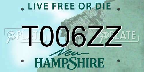 T006ZZ New Hampshire License Plate