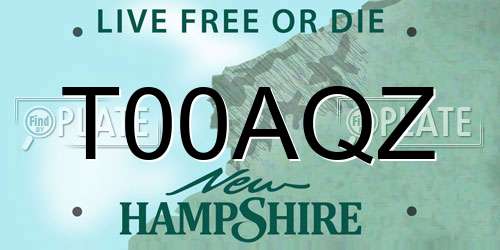 T00AQZ New Hampshire License Plate