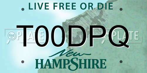 T00DPQ New Hampshire License Plate