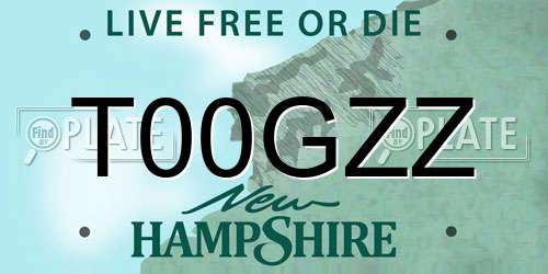 T00GZZ New Hampshire License Plate