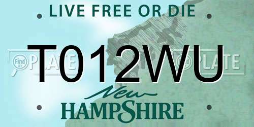 T012WU New Hampshire License Plate